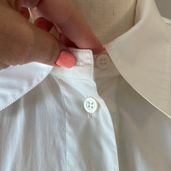 ESCADA by Margaretha Ley cotton white button up shirt embroidered butterflies M - Picture 4 of 16